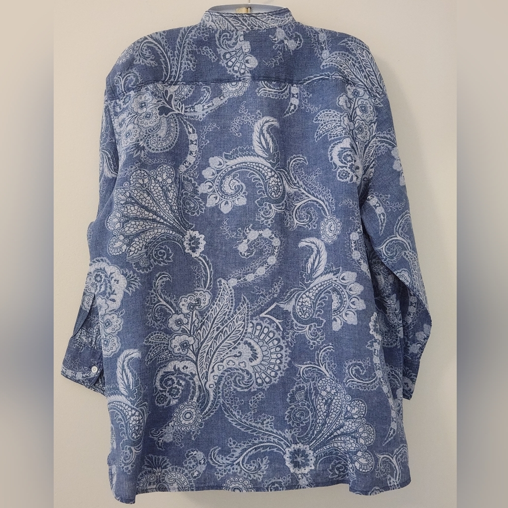 Ralph Lauren Blue Paisley Shirt - Picture 3 of 6